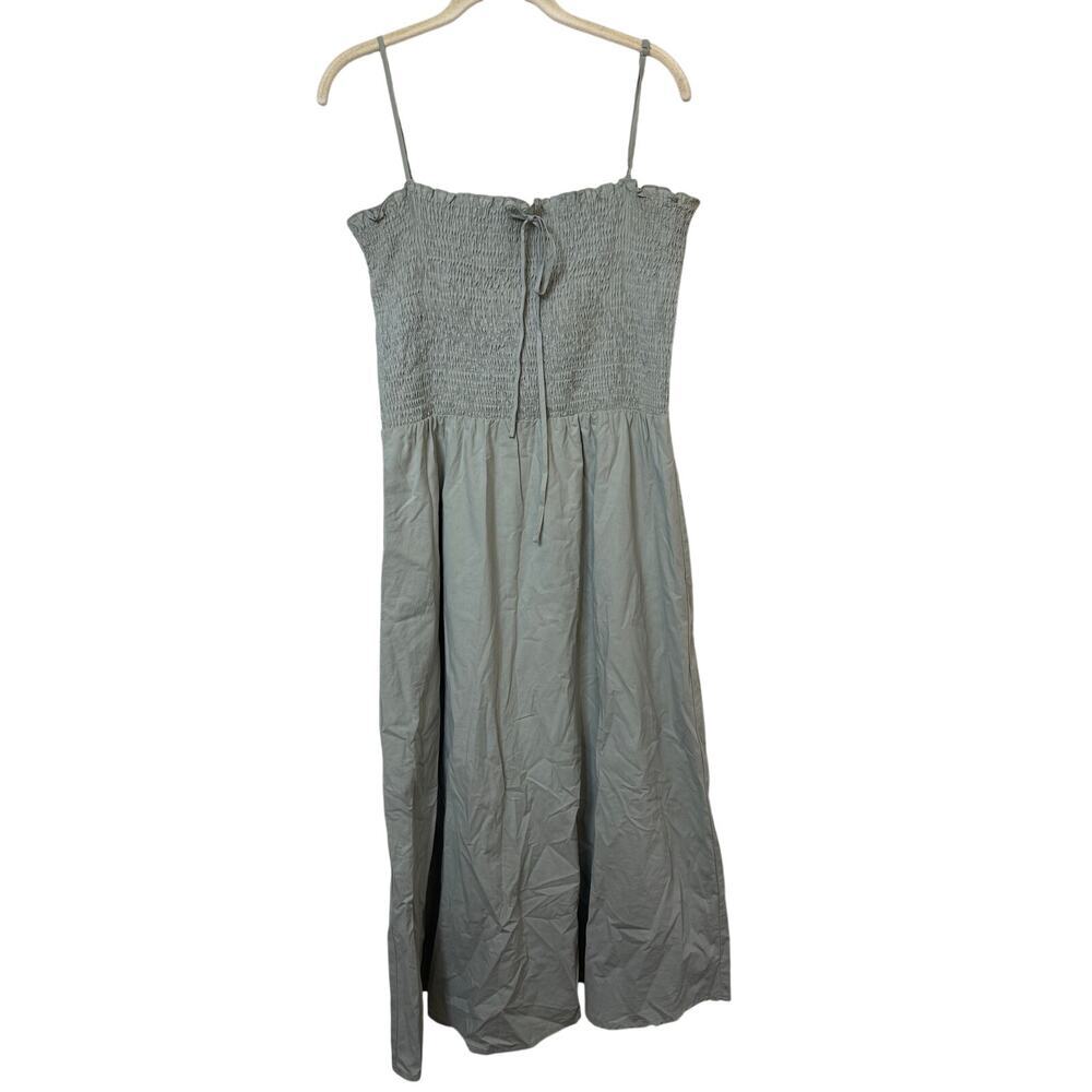 Edit By Nine Mint Teal Smocked Sleeveless MIDI Dress Sz M